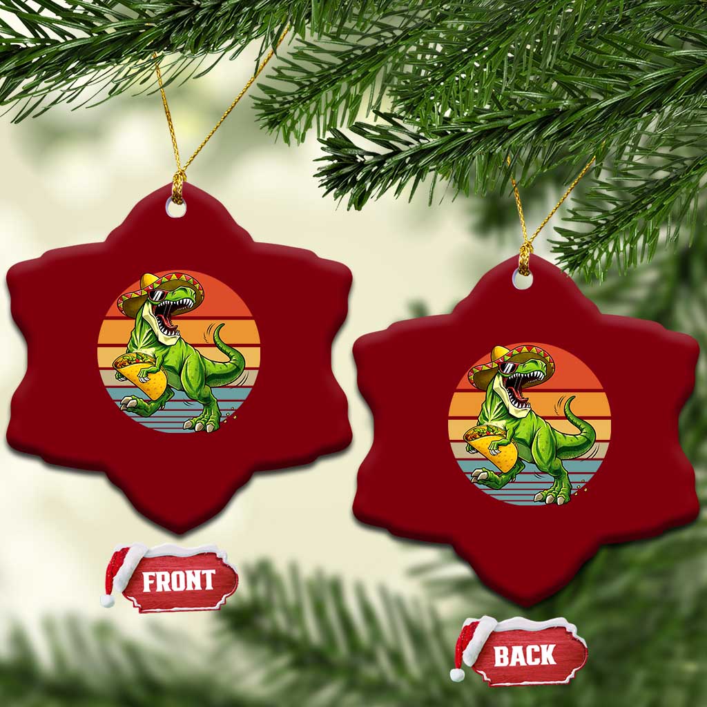Vintage Dinosaur Taco Lover Ceramic Ornament Cinco De Mayo Gift TS12 Print Your Wear