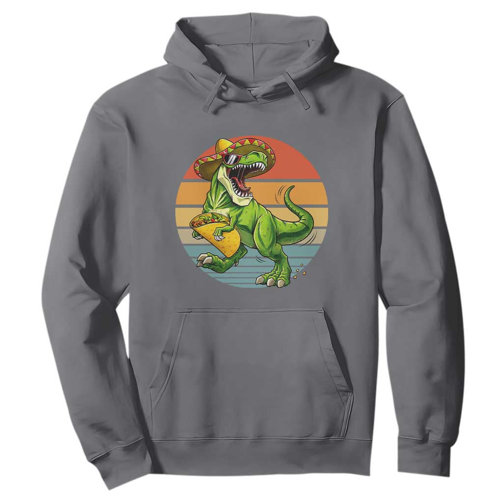 Vintage Dinosaur Taco Lover Hoodie Cinco De Mayo Gift TS12 Charcoal Print Your Wear