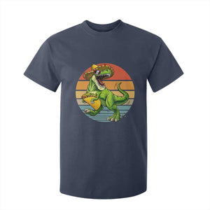 Vintage Dinosaur Taco Lover T Shirt For Kid Cinco De Mayo Gift TS12 Navy Print Your Wear