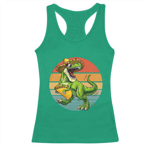 Vintage Dinosaur Taco Lover Racerback Tank Top Cinco De Mayo Gift TS12 Irish Green Print Your Wear
