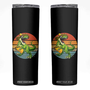 Vintage Dinosaur Taco Lover Skinny Tumbler Cinco De Mayo Gift TS12 Black Print Your Wear
