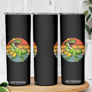Vintage Dinosaur Taco Lover Skinny Tumbler Cinco De Mayo Gift TS12 Print Your Wear
