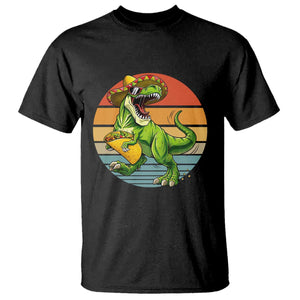 Vintage Dinosaur Taco Lover T Shirt Cinco De Mayo Gift TS12 Black Print Your Wear