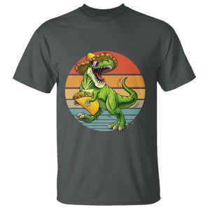 Vintage Dinosaur Taco Lover T Shirt Cinco De Mayo Gift TS12 Dark Heather Print Your Wear
