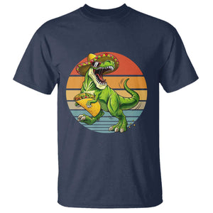 Vintage Dinosaur Taco Lover T Shirt Cinco De Mayo Gift TS12 Navy Print Your Wear