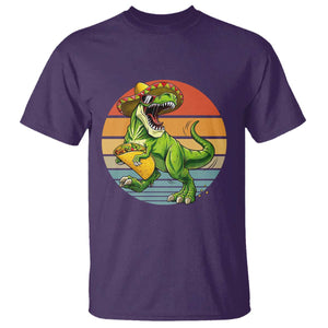 Vintage Dinosaur Taco Lover T Shirt Cinco De Mayo Gift TS12 Purple Print Your Wear