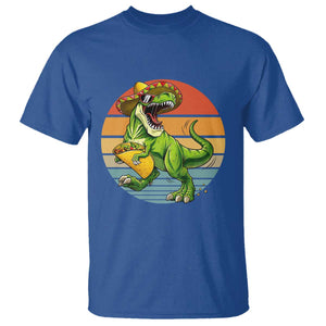 Vintage Dinosaur Taco Lover T Shirt Cinco De Mayo Gift TS12 Royal Blue Print Your Wear