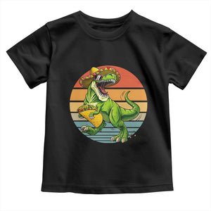 Vintage Dinosaur Taco Lover Toddler T Shirt Cinco De Mayo Gift TS12 Black Print Your Wear