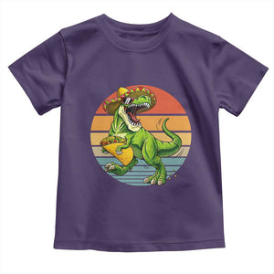 Vintage Dinosaur Taco Lover Toddler T Shirt Cinco De Mayo Gift TS12 Purple Print Your Wear
