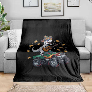 Funny Cinco De Mayo Dinosaur Monster Truck Throw Blanket Taco Lover Gift TS12 Print Your Wear