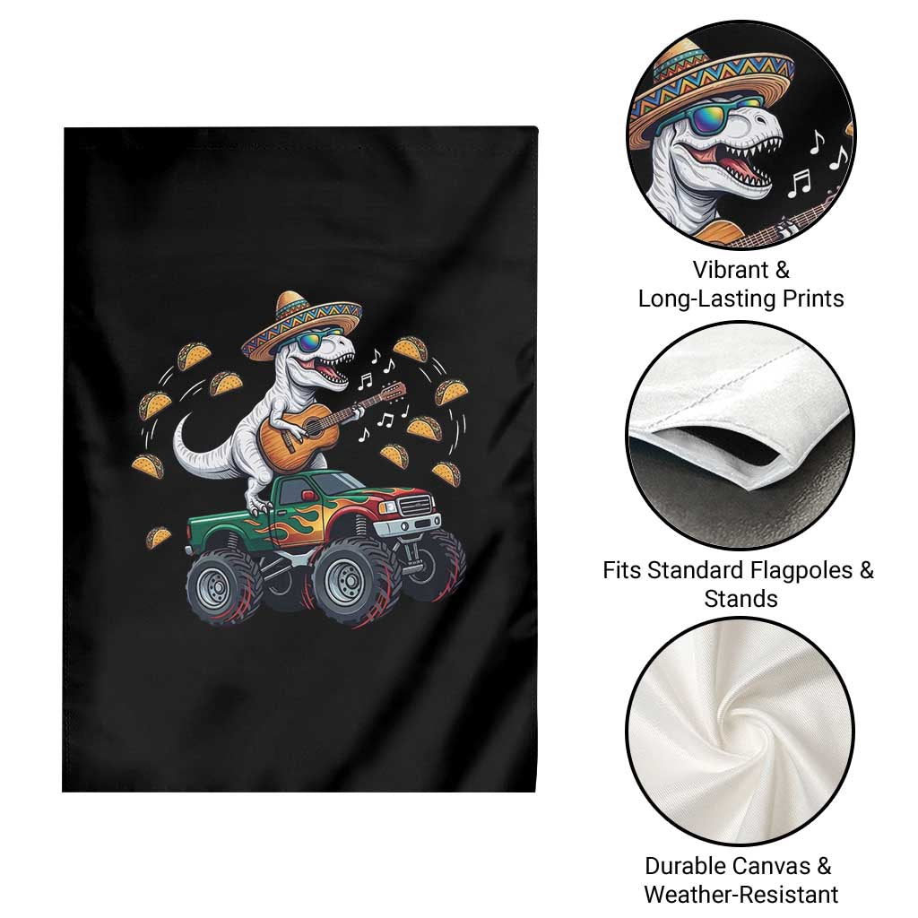 Funny Cinco De Mayo Dinosaur Monster Truck Garden Flag Taco Lover Gift TS12 Print Your Wear