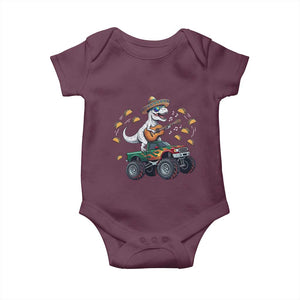 Funny Cinco De Mayo Dinosaur Monster Truck Baby Onesie Taco Lover Gift TS12 Maroon Print Your Wear