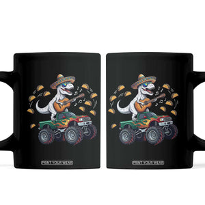 Funny Cinco De Mayo Dinosaur Monster Truck Coffee Mug Taco Lover Gift TS12 Black Print Your Wear