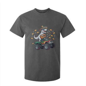 Funny Cinco De Mayo Dinosaur Monster Truck T Shirt For Kid Taco Lover Gift TS12 Dark Heather Print Your Wear