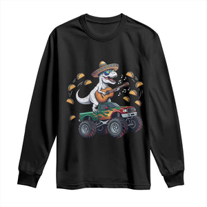 Funny Cinco De Mayo Dinosaur Monster Truck Long Sleeve Shirt Taco Lover Gift TS12 Black Print Your Wear