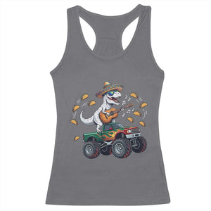 Funny Cinco De Mayo Dinosaur Monster Truck Racerback Tank Top Taco Lover Gift TS12 Charcoal Print Your Wear