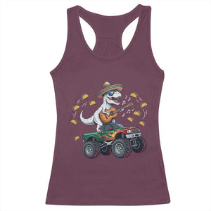 Funny Cinco De Mayo Dinosaur Monster Truck Racerback Tank Top Taco Lover Gift TS12 Maroon Print Your Wear