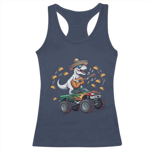 Funny Cinco De Mayo Dinosaur Monster Truck Racerback Tank Top Taco Lover Gift TS12 Navy Print Your Wear
