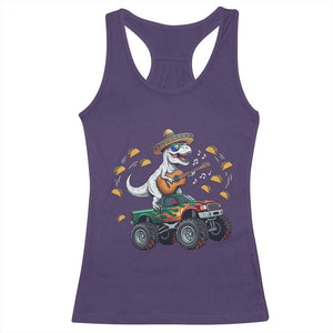 Funny Cinco De Mayo Dinosaur Monster Truck Racerback Tank Top Taco Lover Gift TS12 Purple Print Your Wear