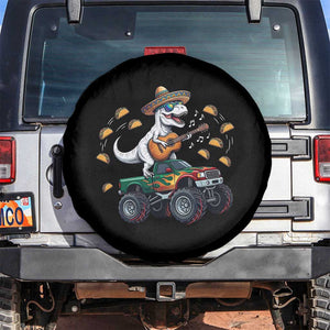 Funny Cinco De Mayo Dinosaur Monster Truck Spare Tire Cover Taco Lover Gift TS12 No hole Black Print Your Wear