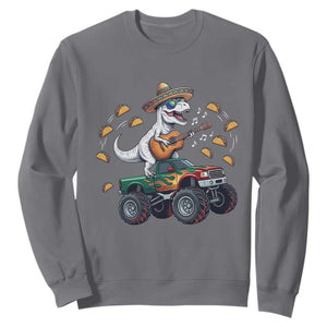 Funny Cinco De Mayo Dinosaur Monster Truck Sweatshirt Taco Lover Gift TS12 Charcoal Print Your Wear