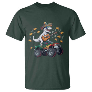 Funny Cinco De Mayo Dinosaur Monster Truck T Shirt Taco Lover Gift TS12 Dark Forest Green Print Your Wear