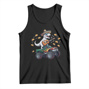 Funny Cinco De Mayo Dinosaur Monster Truck Tank Top Taco Lover Gift TS12 Black Print Your Wear
