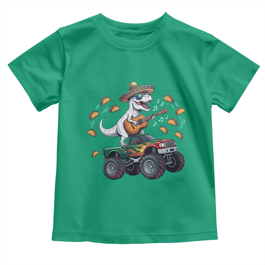 Funny Cinco De Mayo Dinosaur Monster Truck Toddler T Shirt Taco Lover Gift TS12 Irish Green Print Your Wear