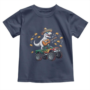Funny Cinco De Mayo Dinosaur Monster Truck Toddler T Shirt Taco Lover Gift TS12 Navy Print Your Wear