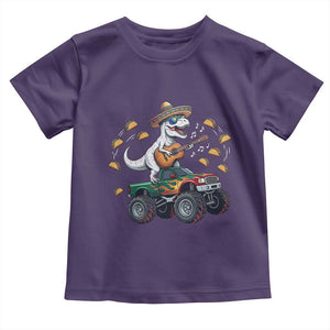 Funny Cinco De Mayo Dinosaur Monster Truck Toddler T Shirt Taco Lover Gift TS12 Purple Print Your Wear