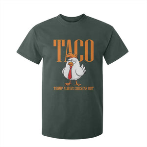 Funny Taco Political Activism T Shirt For Kid Trump Always Chickens Out TS12 Dark Forest Green Print Your Wear
