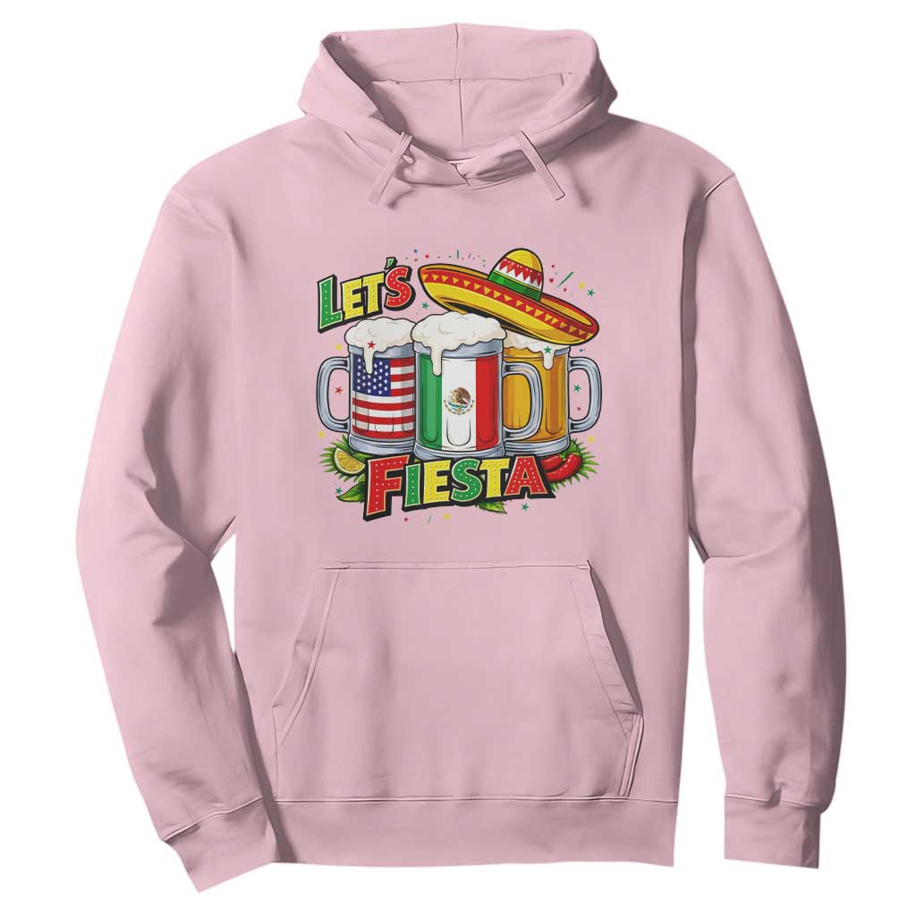 Funny Beer Drinking Cinco De Mayo Party Gift Hoodie Lets Fiesta TS12 Light Pink Print Your Wear