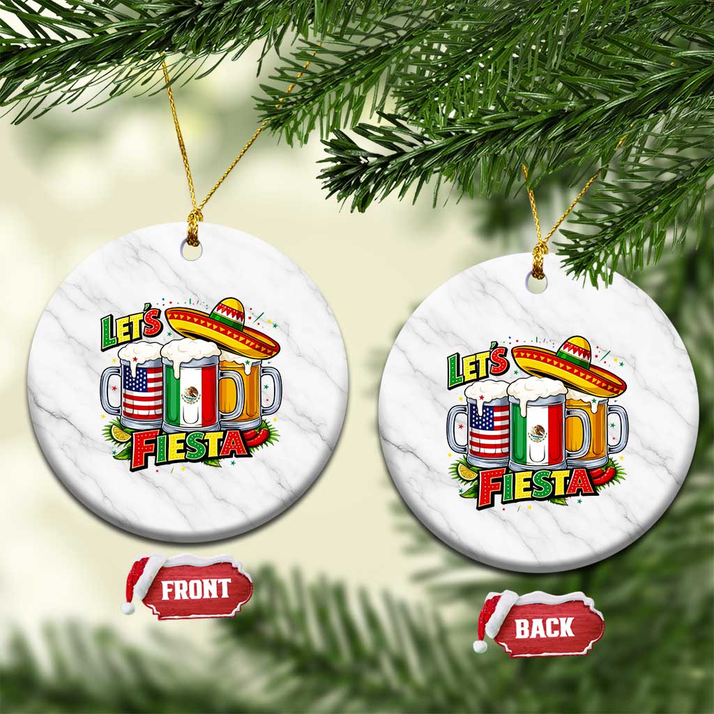 Funny Beer Drinking Cinco De Mayo Party Gift Ceramic Ornament Lets Fiesta TS12 1pc White Marble Print Your Wear