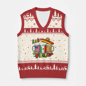 Funny Beer Drinking Cinco De Mayo Party Gift V-Neck Knit Sweater Vest Lets Fiesta TS12 Beige Red Print Your Wear