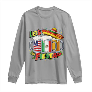 Funny Beer Drinking Cinco De Mayo Party Gift Long Sleeve Shirt Lets Fiesta TS12 Sport Gray Print Your Wear