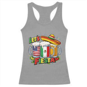 Funny Beer Drinking Cinco De Mayo Party Gift Racerback Tank Top Lets Fiesta TS12 Sport Gray Print Your Wear