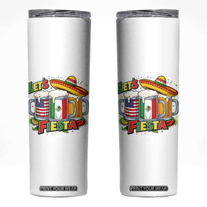 Funny Beer Drinking Cinco De Mayo Party Gift Skinny Tumbler Lets Fiesta TS12 White Print Your Wear