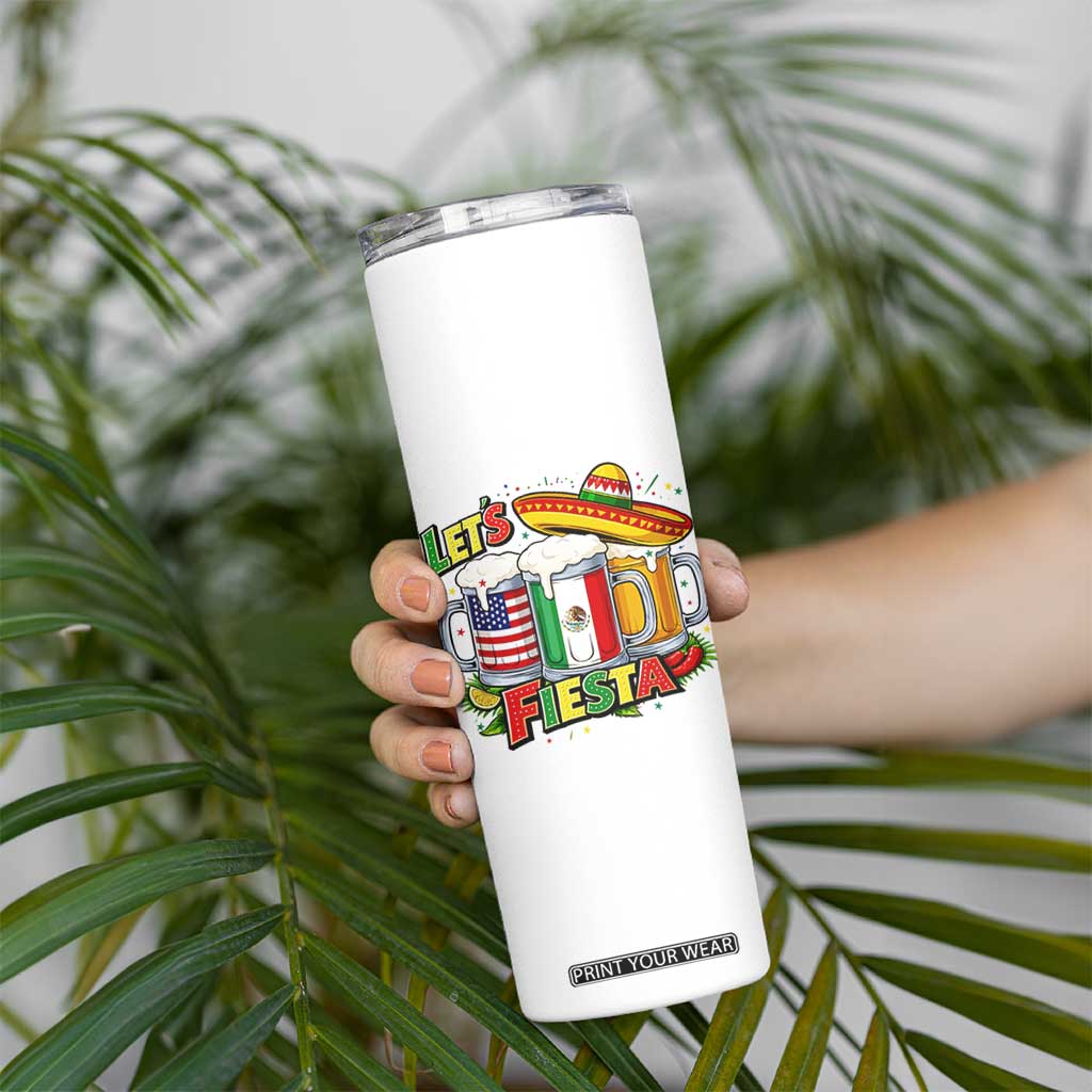 Funny Beer Drinking Cinco De Mayo Party Gift Skinny Tumbler Lets Fiesta TS12 Print Your Wear