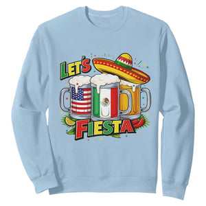 Funny Beer Drinking Cinco De Mayo Party Gift Sweatshirt Lets Fiesta TS12 Light Blue Print Your Wear