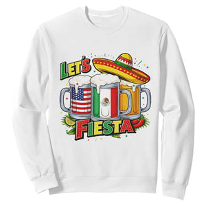 Funny Beer Drinking Cinco De Mayo Party Gift Sweatshirt Lets Fiesta TS12 White Print Your Wear
