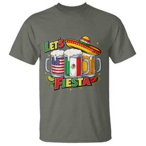 Funny Beer Drinking Cinco De Mayo Party Gift T Shirt Lets Fiesta TS12 Military Green Print Your Wear