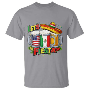 Funny Beer Drinking Cinco De Mayo Party Gift T Shirt Lets Fiesta TS12 Sport Gray Print Your Wear