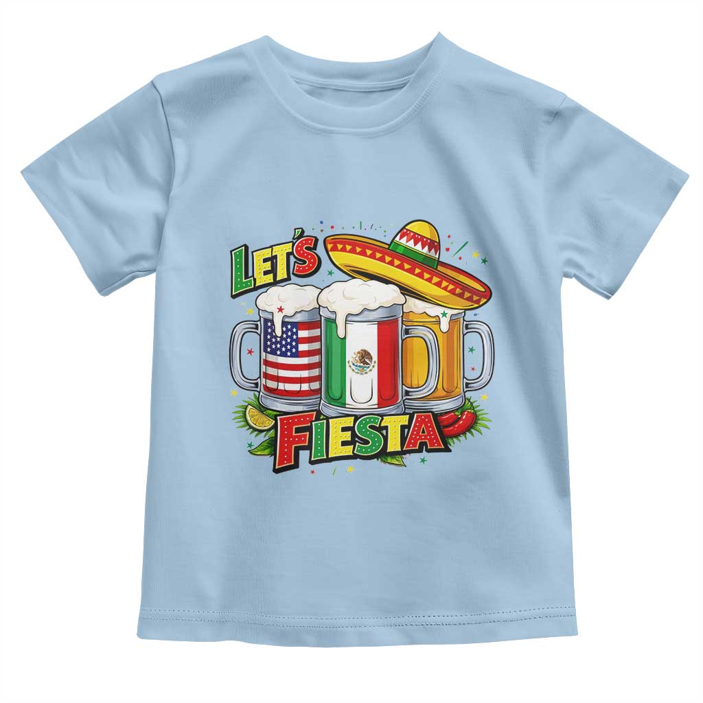 Funny Beer Drinking Cinco De Mayo Party Gift Toddler T Shirt Lets Fiesta TS12 Light Blue Print Your Wear