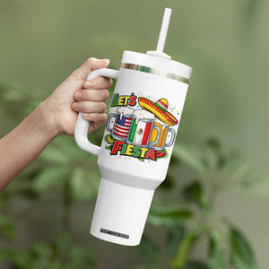 Funny Beer Drinking Cinco De Mayo Party Gift Tumbler With Handle Lets Fiesta TS12 Print Your Wear