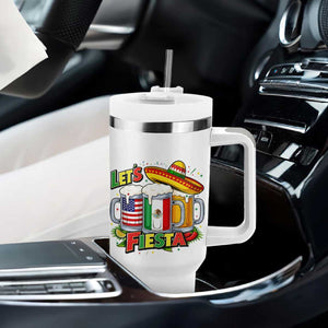 Funny Beer Drinking Cinco De Mayo Party Gift Tumbler With Handle Lets Fiesta TS12 Print Your Wear
