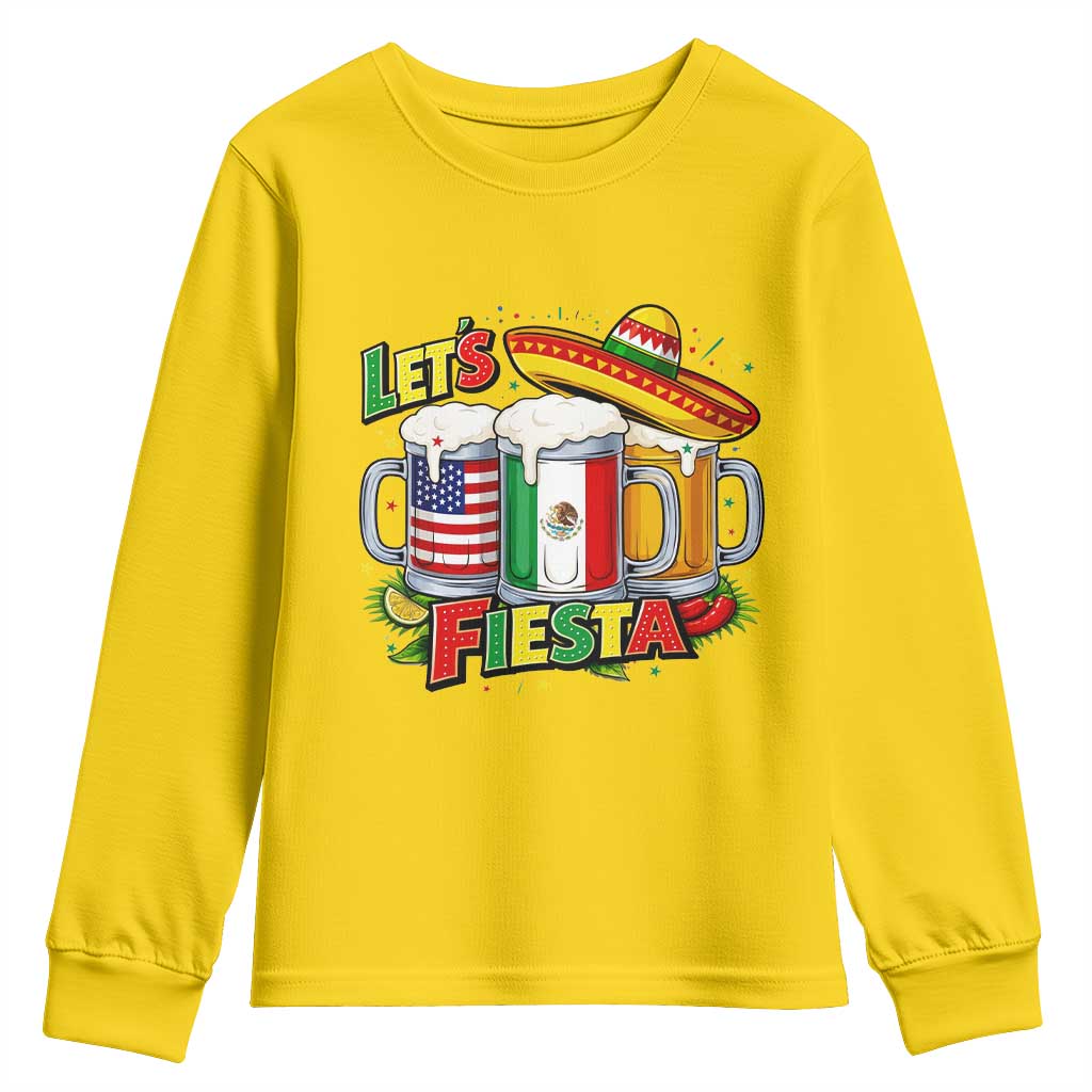 Funny Beer Drinking Cinco De Mayo Party Gift Youth Sweatshirt Lets Fiesta TS12 Daisy Print Your Wear