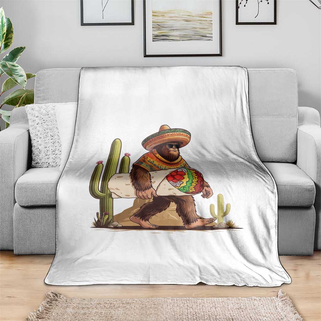 Funny Cinco De Mayo Bigfoot Burrito Lover Gift Throw Blanket TS12 Print Your Wear