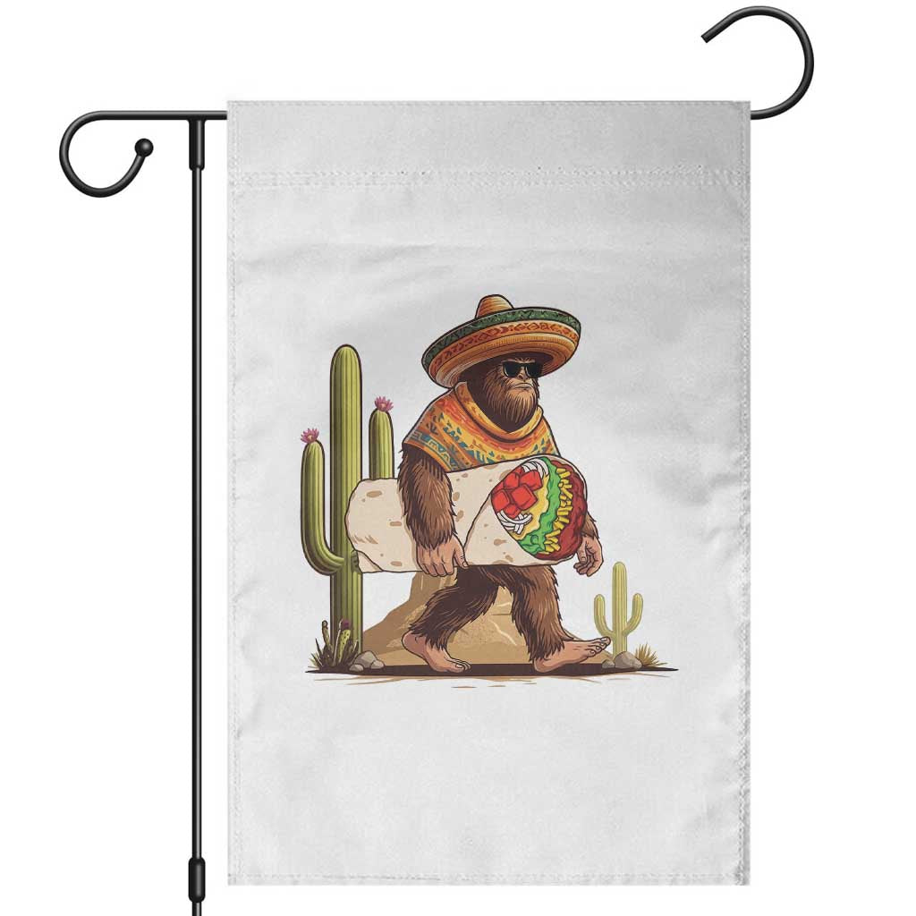 Funny Cinco De Mayo Bigfoot Burrito Lover Gift Garden Flag TS12 Black Print Your Wear