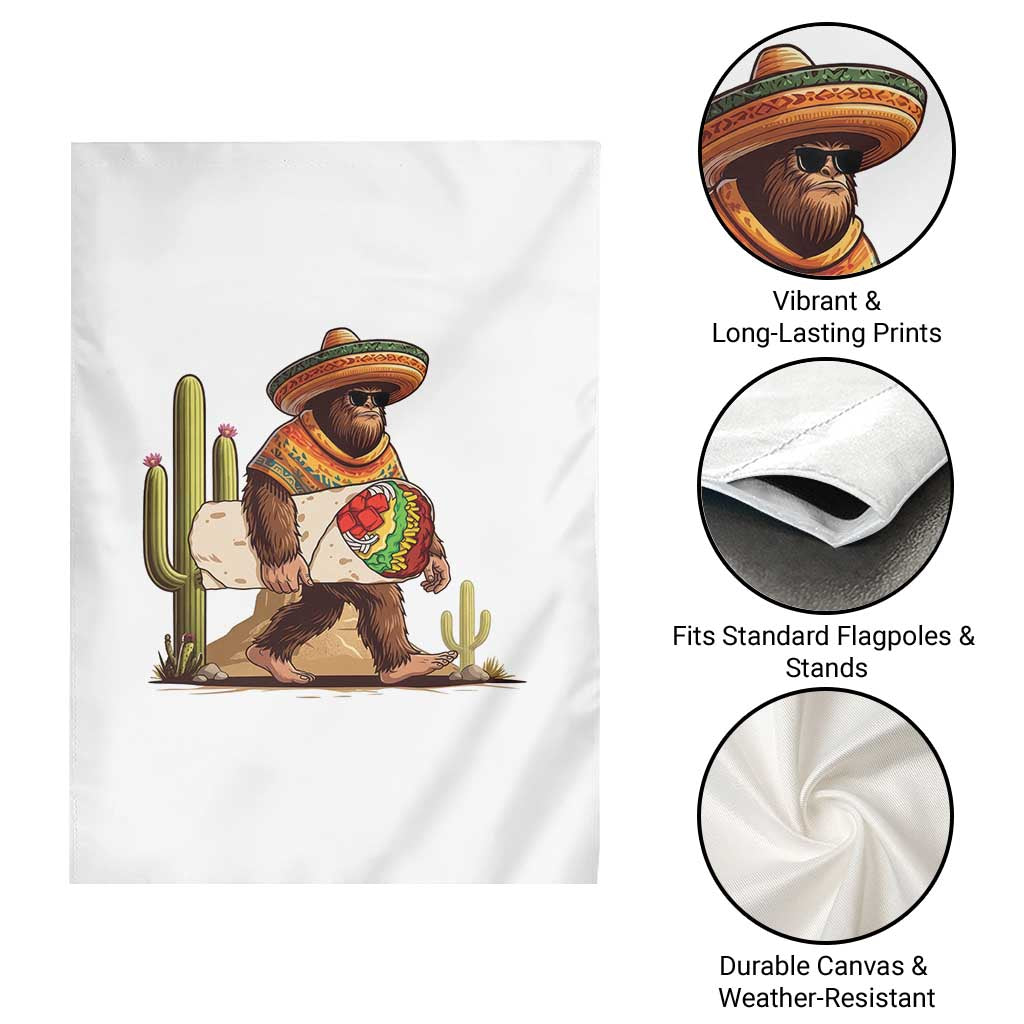 Funny Cinco De Mayo Bigfoot Burrito Lover Gift Garden Flag TS12 Print Your Wear