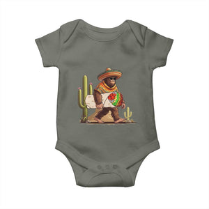 Funny Cinco De Mayo Bigfoot Burrito Lover Gift Baby Onesie TS12 Military Green Print Your Wear